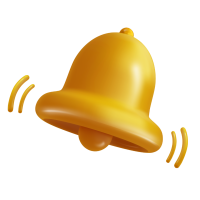 English language memberships: Gold bell below the word "newsletter"